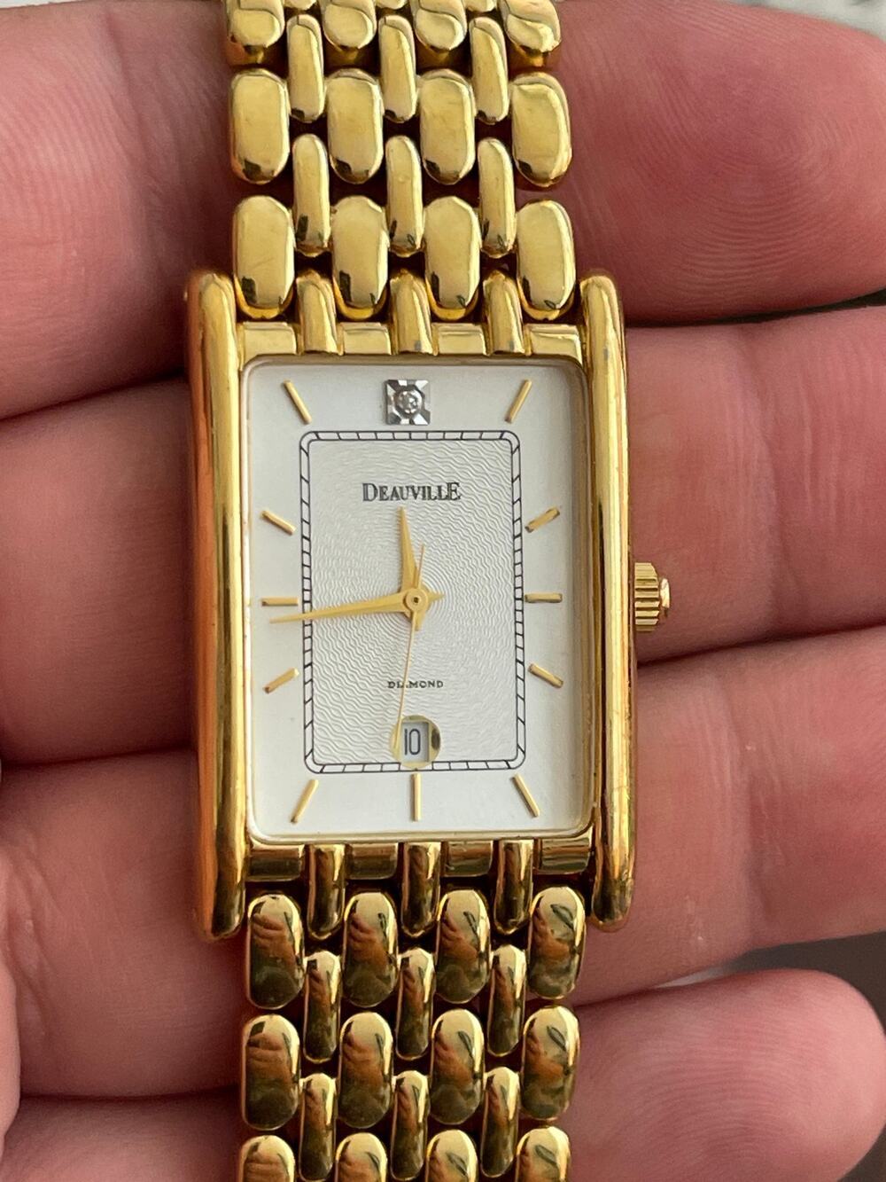 Deauville 20/7102 Men’s Gold Tone Quartz Diamond Dial Date Watch